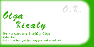 olga kiraly business card